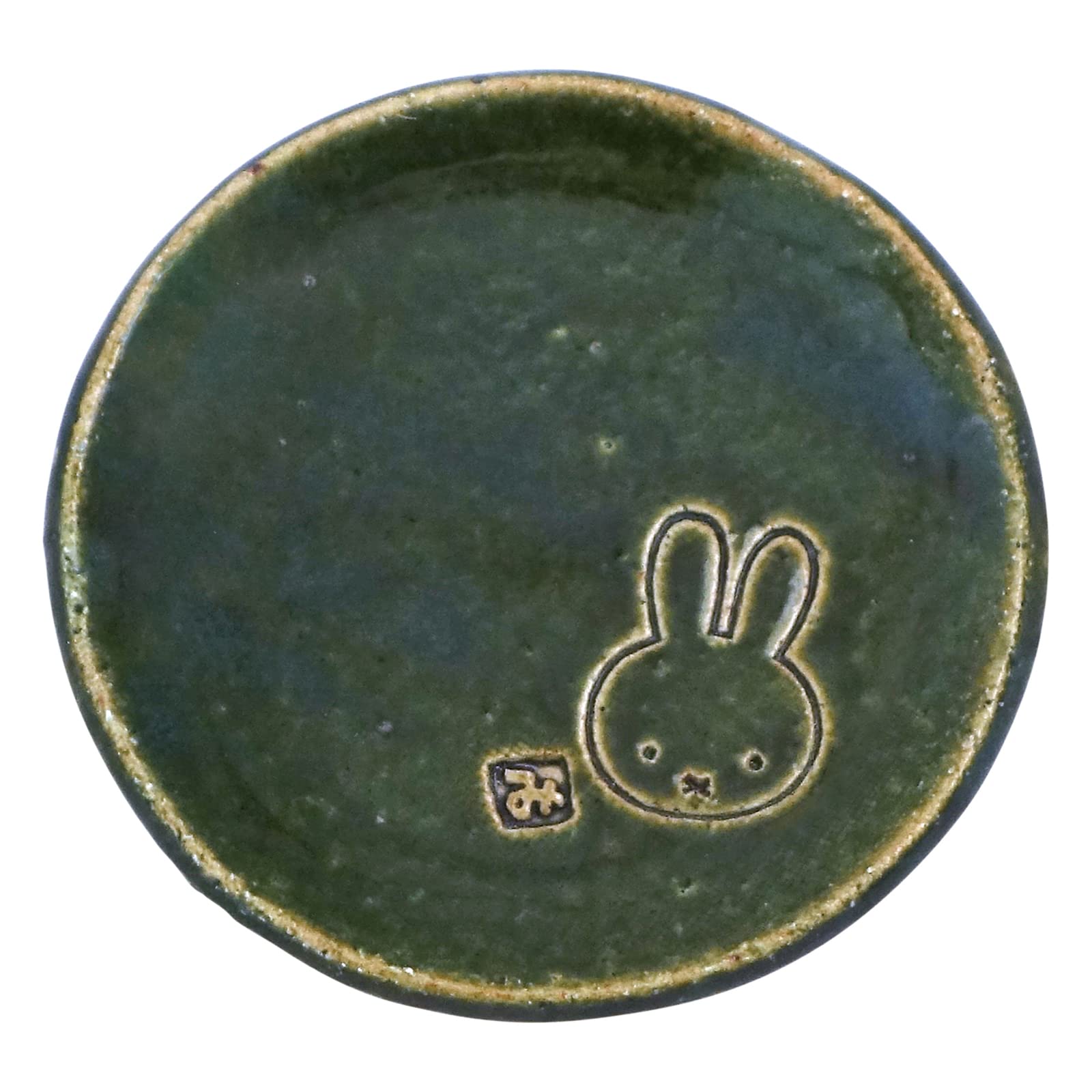 Kanemasa Pottery Dick Bruna Small Mino Made in 211132  Miffy  Plate, Approx. 10cm, Ware, Tatara, Green, Oribe, Japan, зелёный