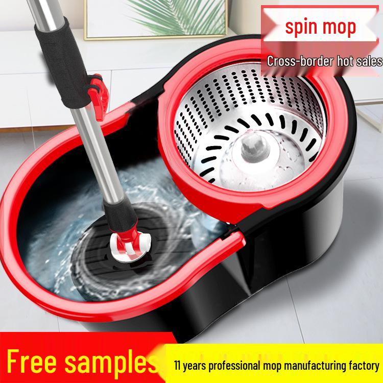 Traceable Water-Absorbing Rotary Mop Bucket with Lazy Hand-Free Flat Mop Set