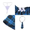Women School Girl Uniform Costume Lingerie Halloween Sexy Fancy Dress Outfit