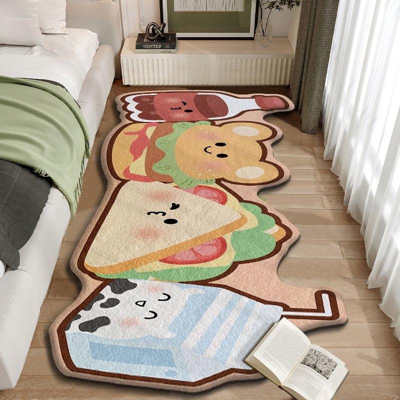 Cartoon Imitation Cashmere Carpet Bedroom Bedside Living Room Coffee Table Home Use Dirt Resistant and Anti Slip