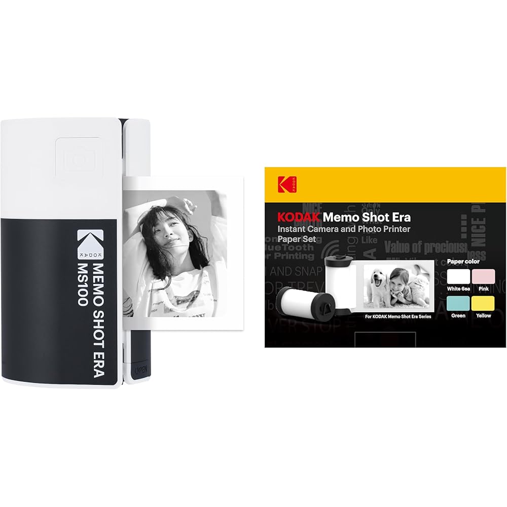 Kodak Memo Shot ERA Toy Instant Digital Camera with Label Printer (White, Camera Body + 10 Rolls)