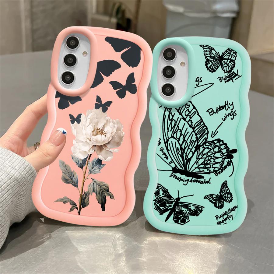 Butterfly Flower Soft Phone Cover Case for Samsung Galaxy A15 A16 A21s A12 A13 A52 A14 A11 A53 A33 A22 A05 A23 A04 A06 A03