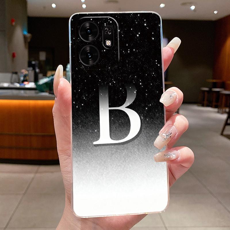 

Letter Couple Phone Case For Honor Play 60A 5G / Honor X6d 5G Bright Pink Starry Sky Clear TPU Silicone Anti-scratch Soft Casing Honor Play 60A 5G