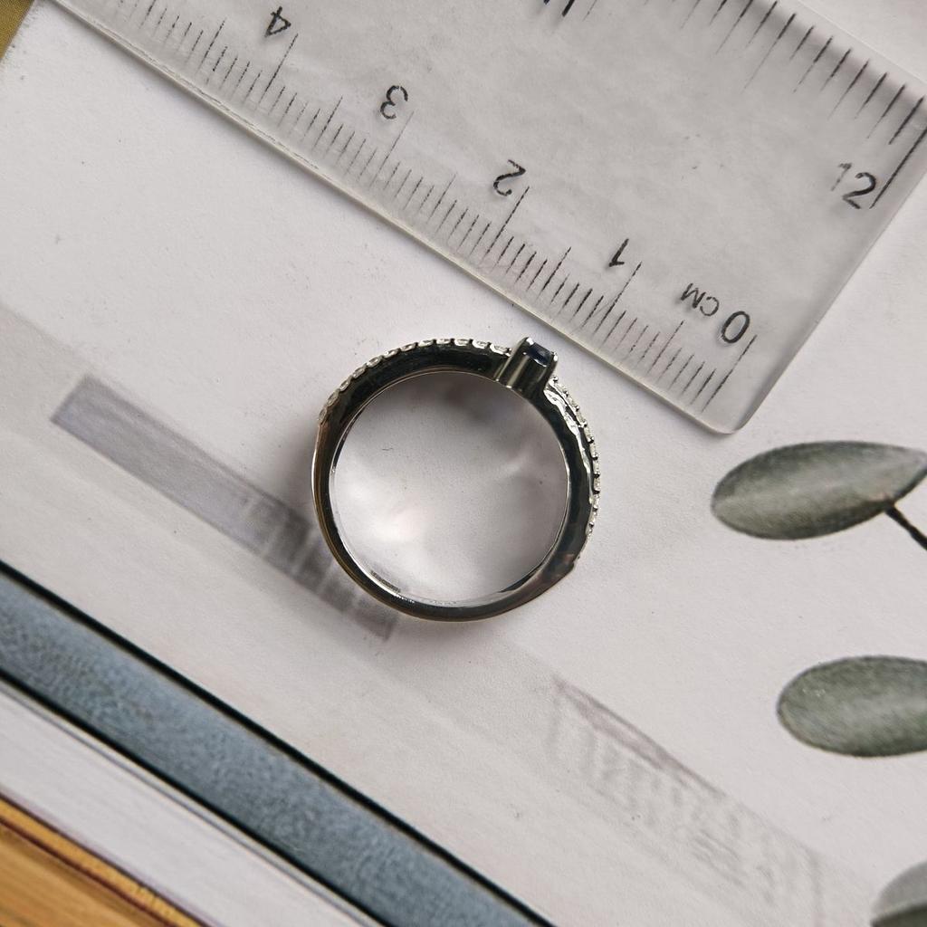 Silver Ring with Nano Sapphire 0.518ct, Item Weight 2.77 Gr (2189015)