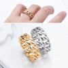New Trendy Gold Filled Wedding Stainless Steel Link Chain Ring Jewelry Band Ring