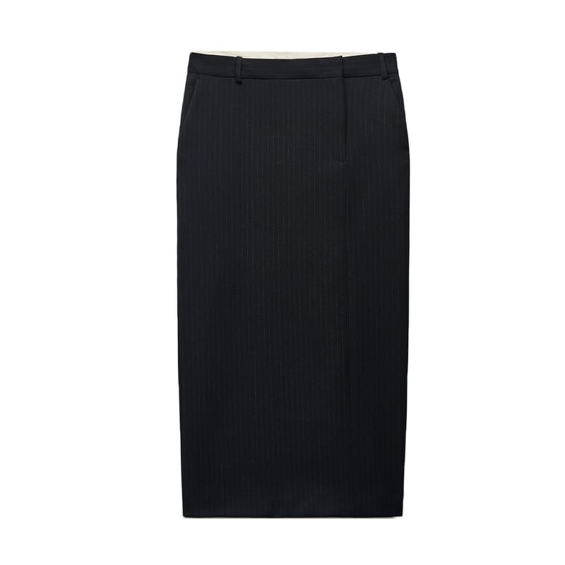 Fashion Casual Two-Piece Suit Women's Stripes Classic Vest 8351601 Pinstripe Midi Dress 8242601