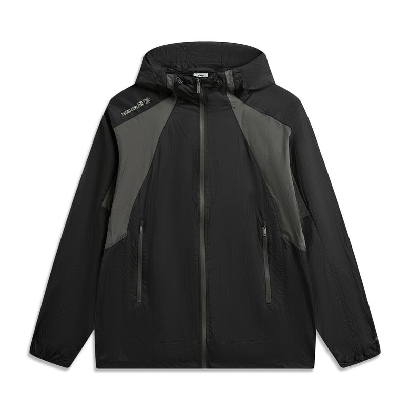 

Li Ning Outdoor CF Color Block UPF 50+ Water-Resistant Ice Feel Comfortable Sun Protection Jacket Unisex jackets Black AFDW213-3 3XL