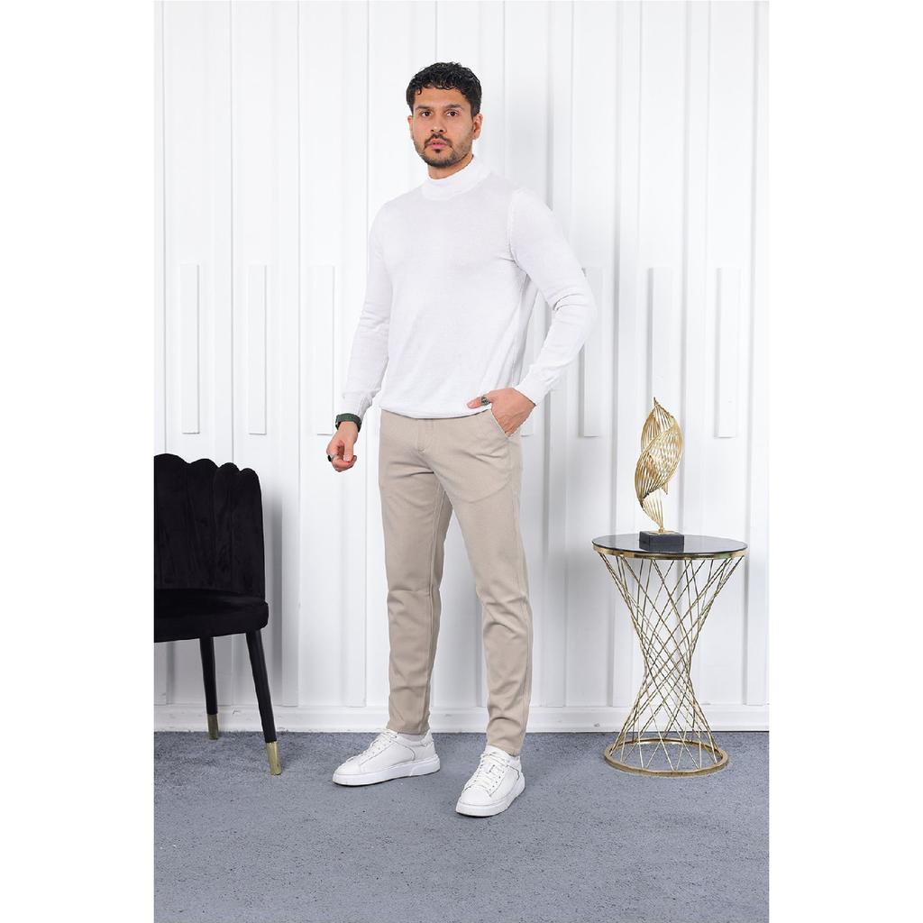 Seasonal Black Slim Fit Lycra Fabric Trousers