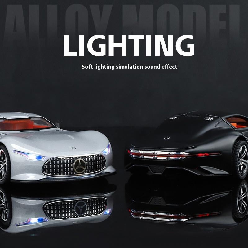 1/24 Benz AMG Alloy Model Car with Sound and Light Feedback Sports Car Model Table Decoration Suitable for Boys As A Gift