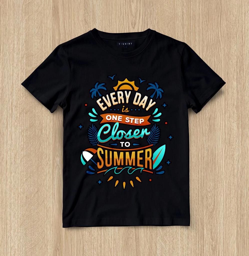 Custom The Beach Countdown Graphic T-shirt Design Unisex Jersey Short Sleeve Tee