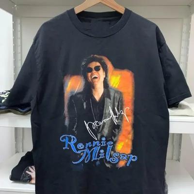 Vtg Ronnie Milsap In Music Tour Cotton All Size Black T Shirt Bt086