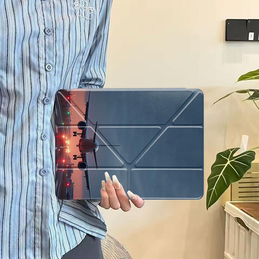 Tablet Case For iPad Pro 2025 Mini 6 7 Air 4 5 M3 M2 1 2 M4 11inch Pro 11th 10th 9th 8th 7th 12.9inch Holder Cover Night Tarmac
