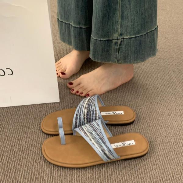 Fashion Female Shoes Rubber Flip Flops Womens Slippers Outdoor Slides 2025 Hawaiian Flat Soft Shoes Woman 2025 Slippers Soft Pantofle Ru