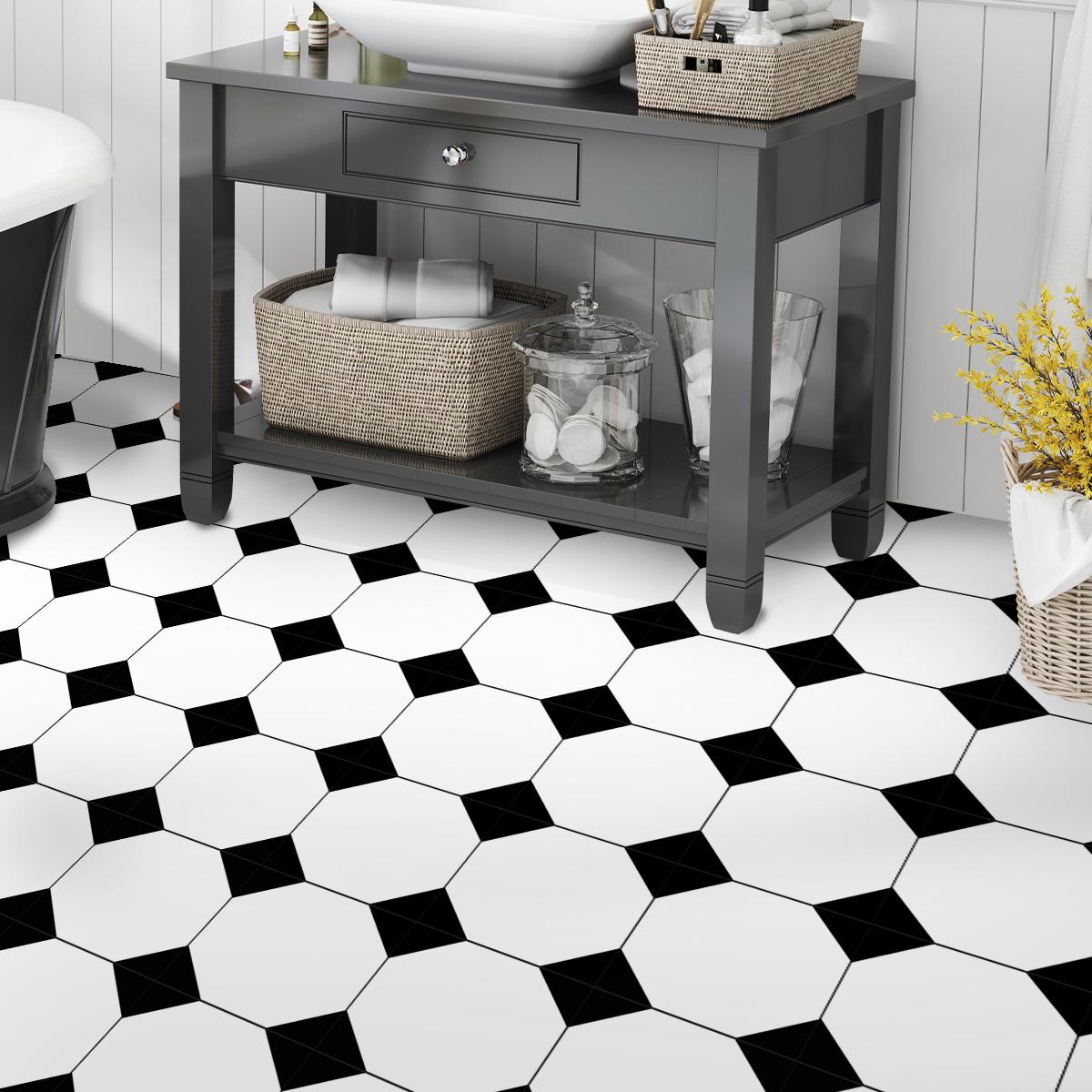 

5Mm Thickened Waterproof And Non-Slip Wall Sticker Floor Sticker Imitation Tile Bedroom Living Room Decoration 15*15cm*12p