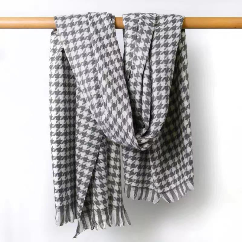 High Quality Chic Houndstooth Scarf Women Autumn Winter Warm Thick Long Muffler Female Versatile British Style Shawl Ladies