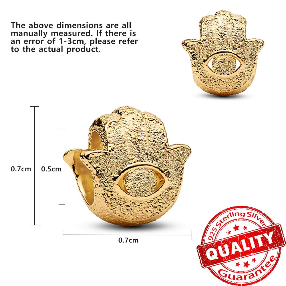 Trendy Copper Hamsa Hand Charm Textured Paw Mini Beads Fits Bracelet & Necklace Lovely Jewelry Accessories Gifts