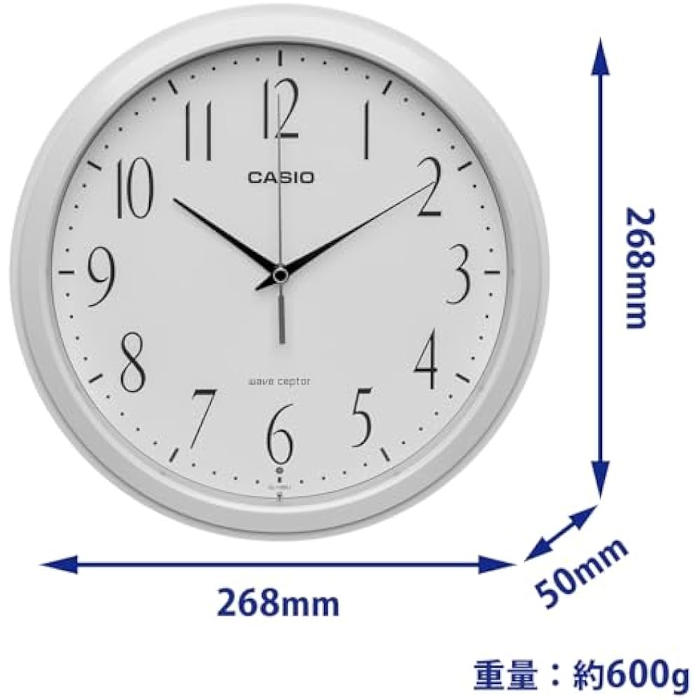 Casio (Casio) Wall Clock Radio Wave Analog Night Time Second Hand Stop Quiet Diameter 26.8 Cm Sta...