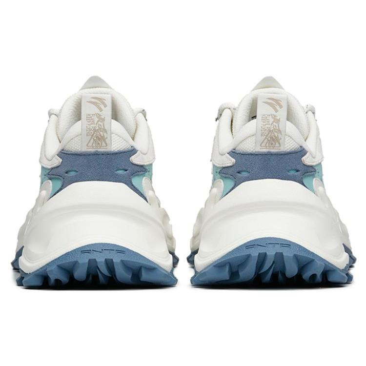 New Anta Hot Cushioning Anti Slip And Wear Resistant Low Top Chunky Sneakers Women's White Blue 122148880R-7