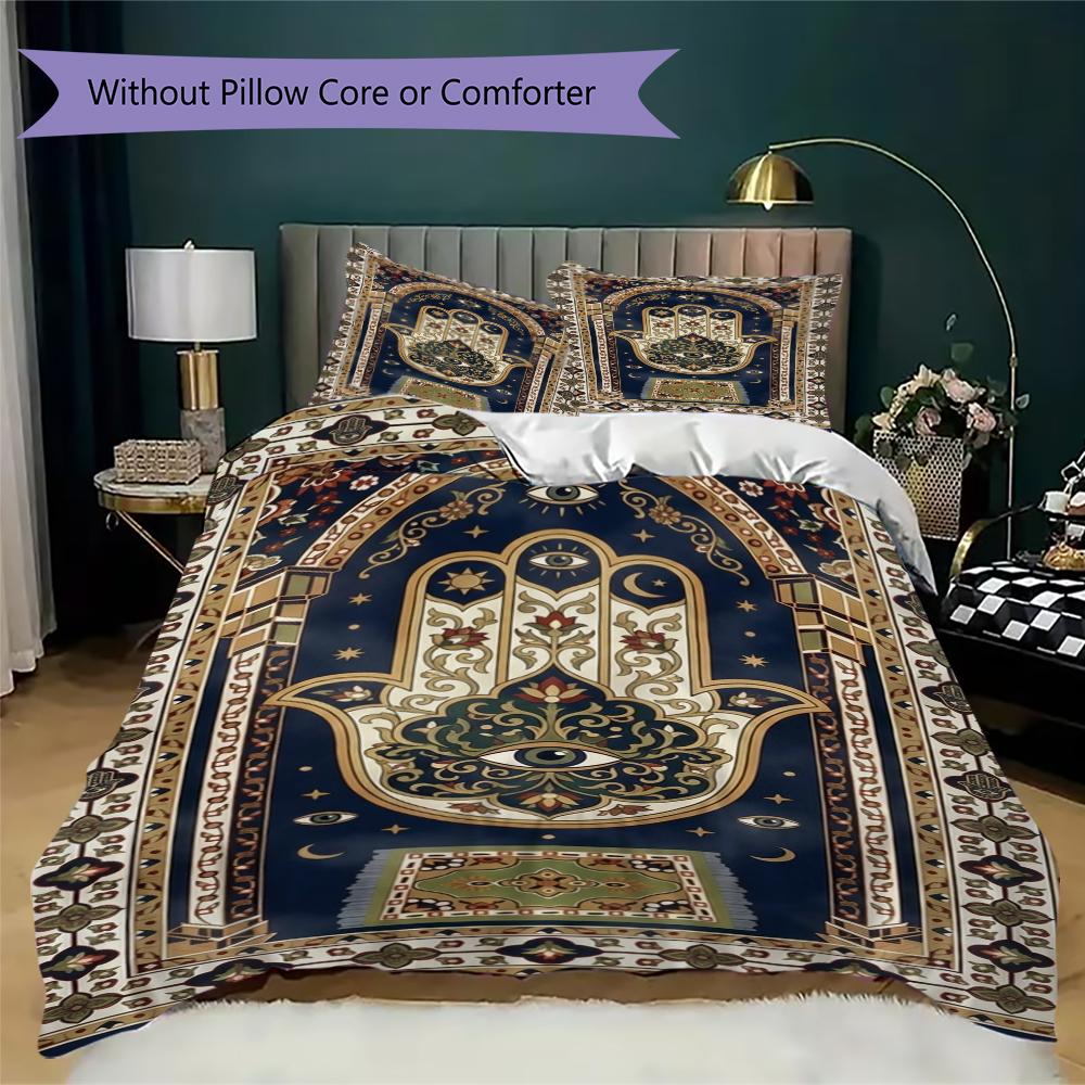 Hand of Fatima Pattern Bedding Uilt Set Uilt Cover Pillowcase Home Decoration Birthday Gift (1 * Duvet Cover + 2 * Pillowcase Without Core)97