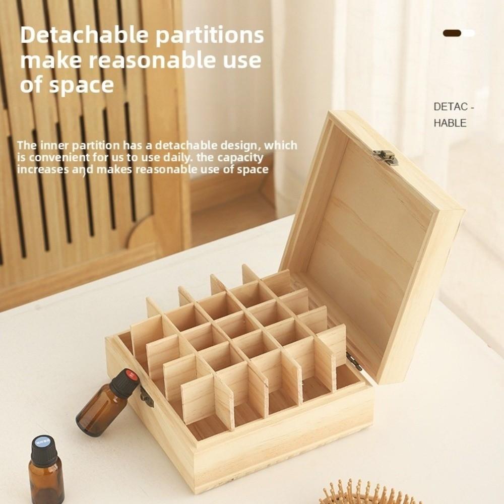 Durable Essential Oil Storage Box Wooden Essential Oil Organizer Aromatherapy Container  Travel Use