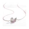 Pink Swan Necklace Titanium Steel Rose Gold Diamond Clavicle Chain Gift for Girls NewH