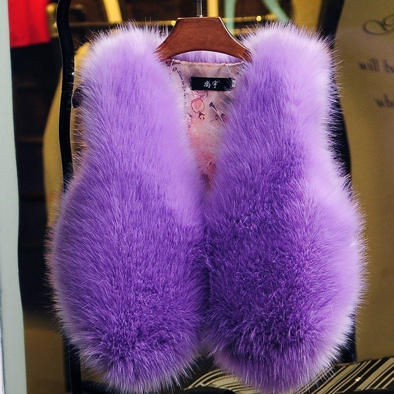 

Осень и зима жилет из искусственного меха женский короткий приталенный и тонкий плюшевый жакет жилет без рукавов тренд теплый one size fits all фиолетовый