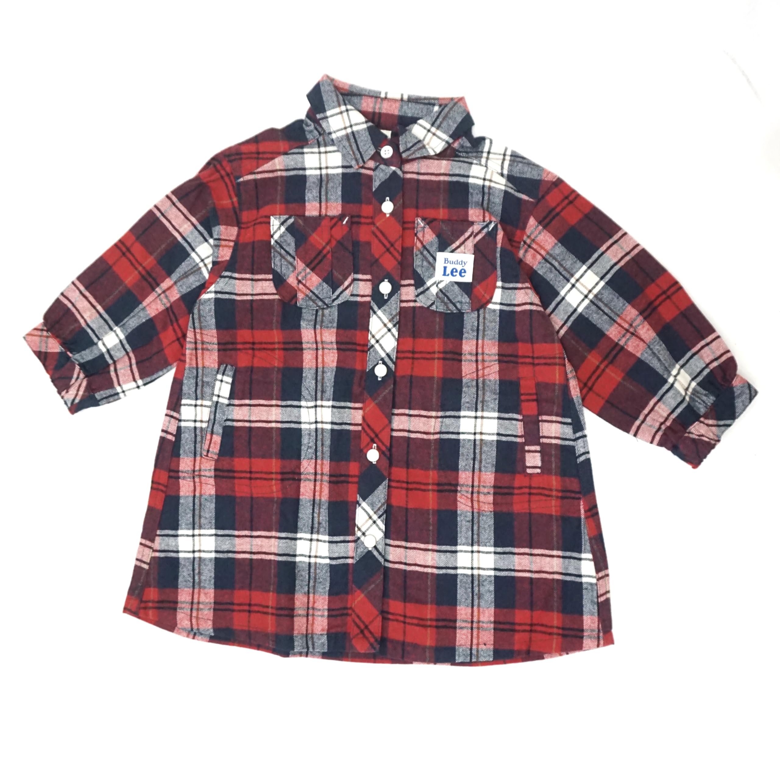 

Buddy Lee Denim and Brushed for Girls Children s Dress, Open-Front, Flannel, Red,