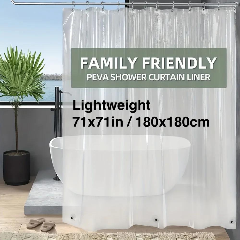 

Водостойкая шторка для душа с магнитами, металлические люверсы с защитой от ржавчины, 12 пластиковых крючков, легкая чистка, долговечность