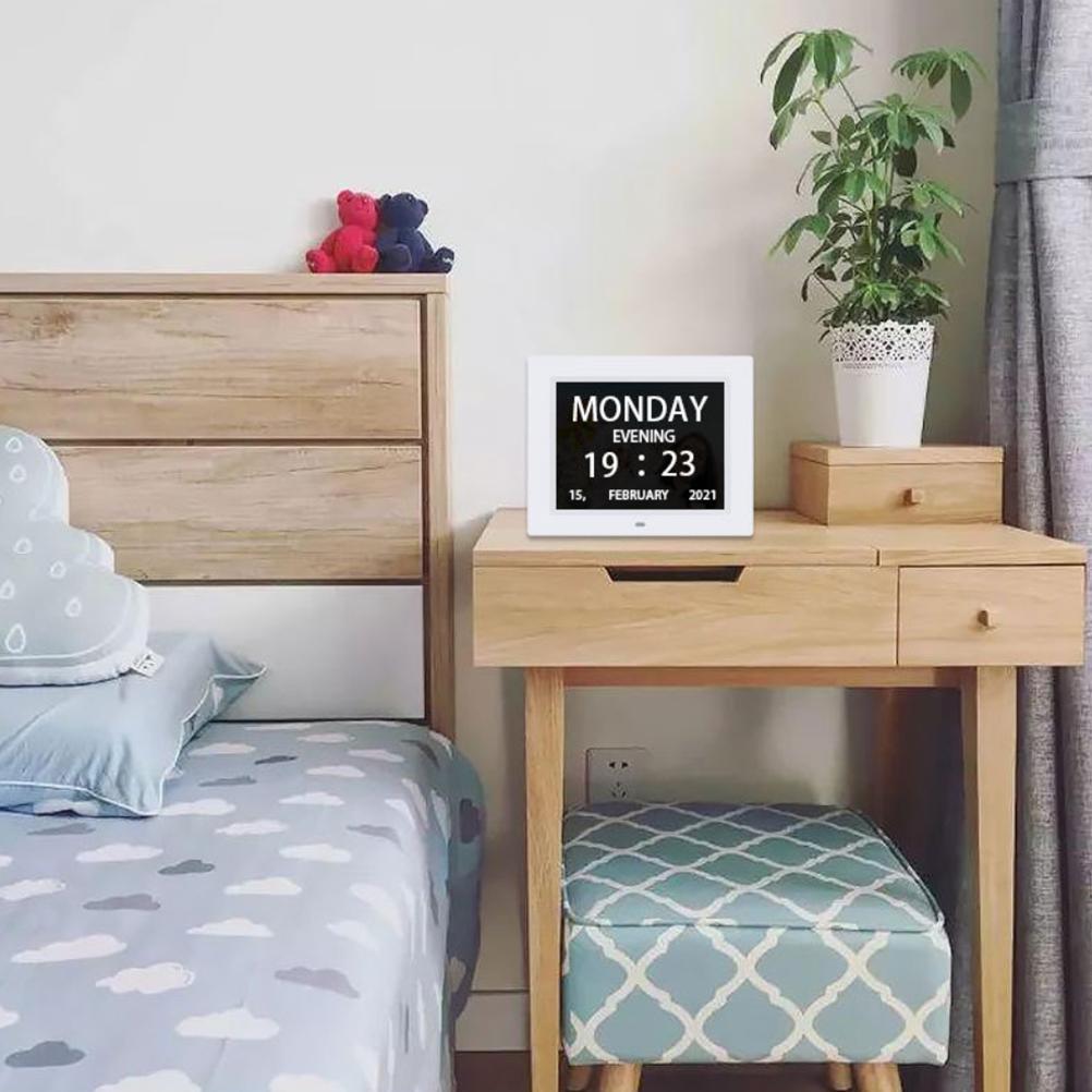 8 Inch Digital Calendar Day Clock Auto Dimmable Electronic Digital Clock with Large Screen Digits