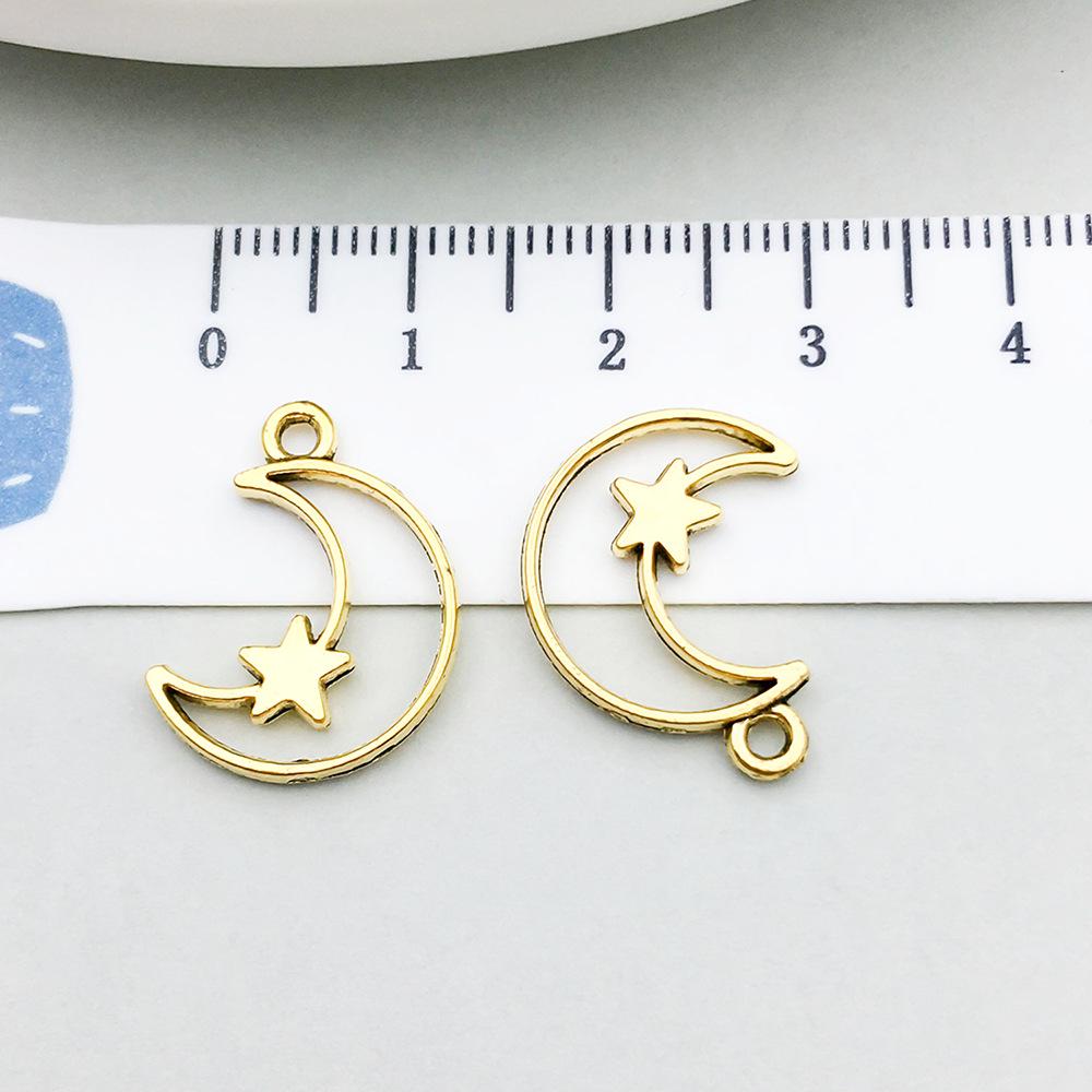 100-Piece Five-Color Alloy Sun, Moon, and Star Pendant Charms for DIY Jewelry