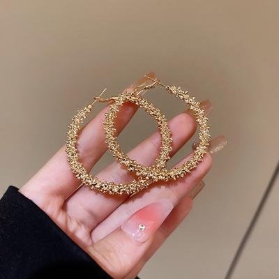 1 Pair Fashion Geometric Circle Hoop Earrings Women Simple Alloy Round Piercing Earrings Jewelry Gift