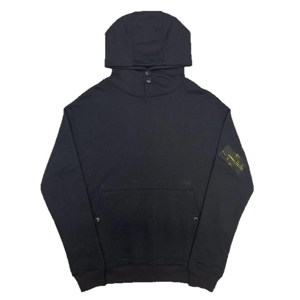 Unisex Stone Long Sleeve Hooded Loopback Sweatshirt with Badge