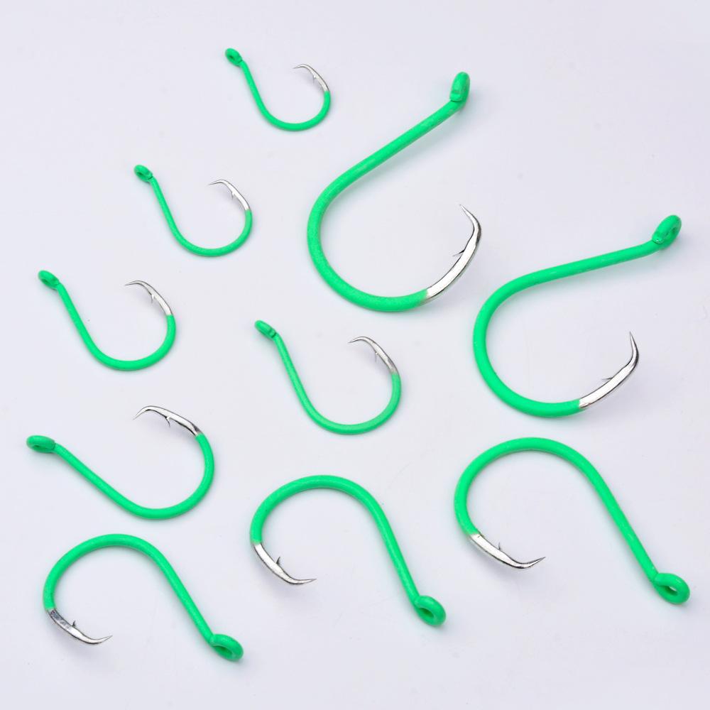 

High-carbon Steel Luya Fishing Hooks, Deep-sea Large Objects, Sea Fishing Hawkbill Hooks, Boat Fishing Hooks, Turning Hooks, Fishing Hooks 10 Pcs/box 1/0 #(10pcs/pack) зелёный