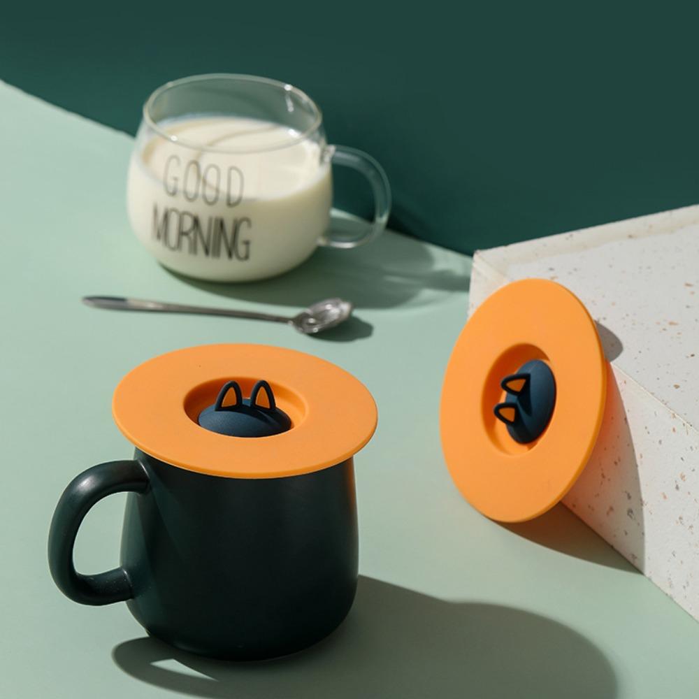 

3 шт./компл. силиконовая крышка для чашки с защитой от пыли, круглая стеклянная крышка для чашки, детали для посуды, крышка для чашки с кошачьими ушками, для дома Set