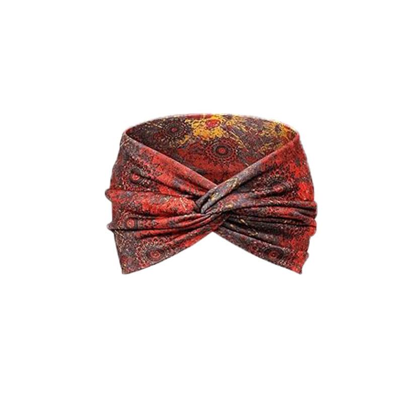 Boho styl Dámská široká čelenka Retro čelenka Elastický měkký turban Uzlovaný Vhodný na jógu Vlasové doplňky