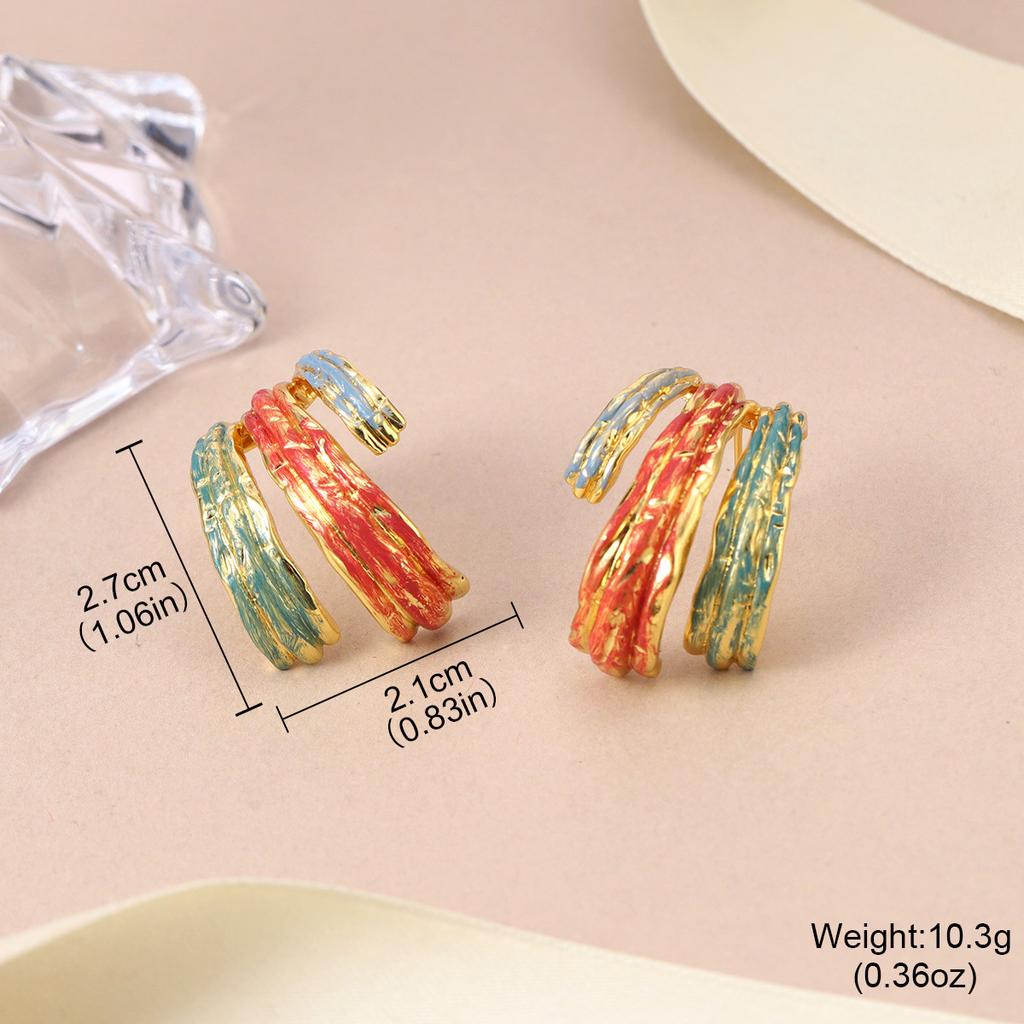 French silver needle flower painted medieval earrings niche design pearl explosion spring and summer stud earrings