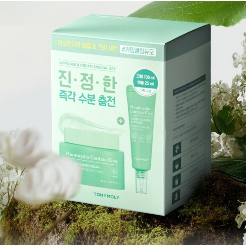 TONYMOLY Houttuynia Cordata Cica Ampoule & Cream 2-Piece Set, 6 Units