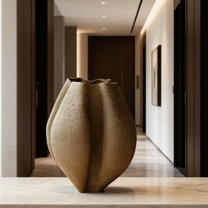 Artistic Vase Irregular Geometric Folds Flowerpot Resin Handicrafts Flower Arrangement Accessories Flower Vase Home Decoration