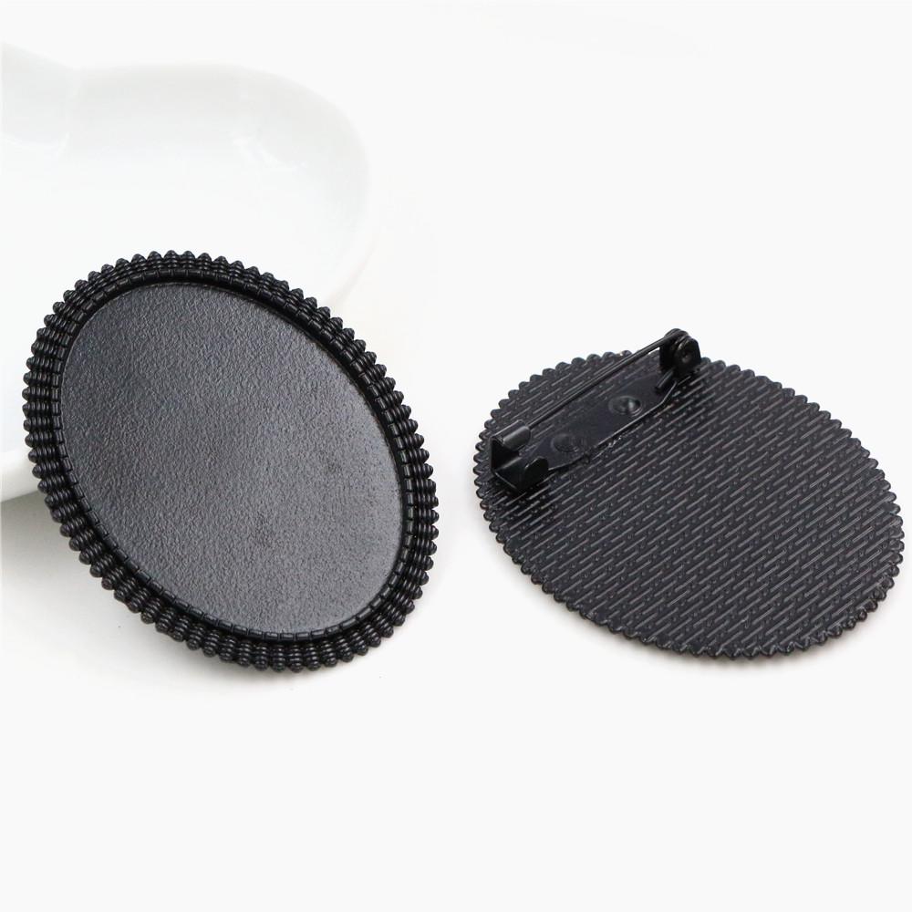 New Fashion 5pcs 30x40mm Inner Size Antique Silver Plated Gold Color Bronze Black Pin Brooch Simple Style Base Setting Pendant