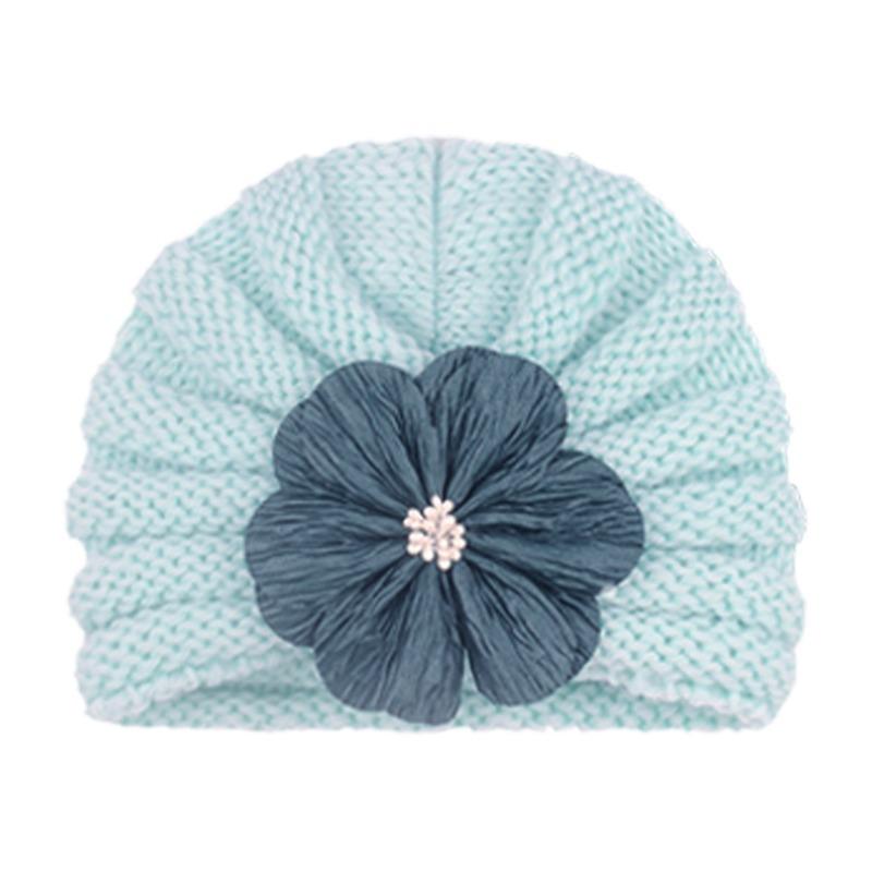 New Children's Autumn and Winter Warm Knitted Hat, Baby Fashion Match Flower Pullover Hat