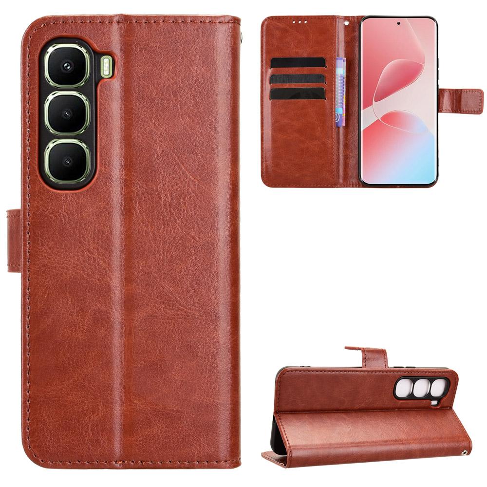 Flip Cases für Infinix Hot 60 Pro+ Plus PU-Leder Ganzkörperschutz Stoßfest Langlebig Retro Handyhülle