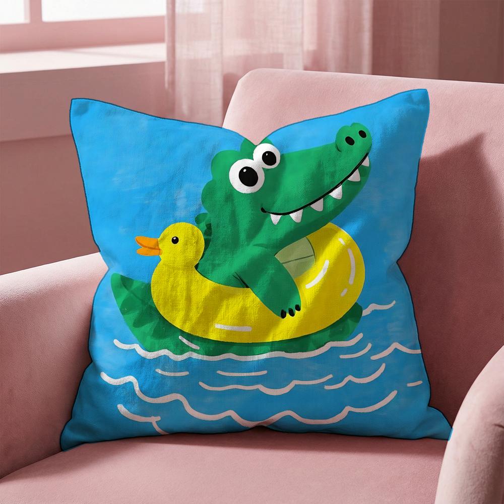 Animal Cute Crocodile Cushion Cover MultiScene Pillow Cover for Home  Car  Reversible Soft  Durable for Daily Use