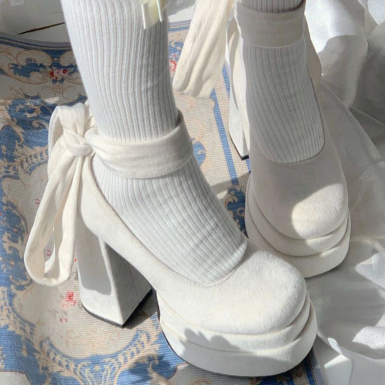 

Дизайнерская платформа Женские туфли Мэри Джейн Модные элегантные туфли с перекрестным ремешком и толстым каблуком Женские туфли-лодочки 39EU/CN40 белый