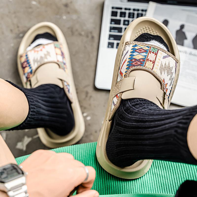 Men's Summer Casual Sandals Slippers Wear-resistant Sandals Adjustable Sandals Outdoor Beach Shoes