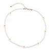 Naszyjnik Choker Biały Kwiatki Kwiatuszki Koraliki Z Koralikami Drobny Boho