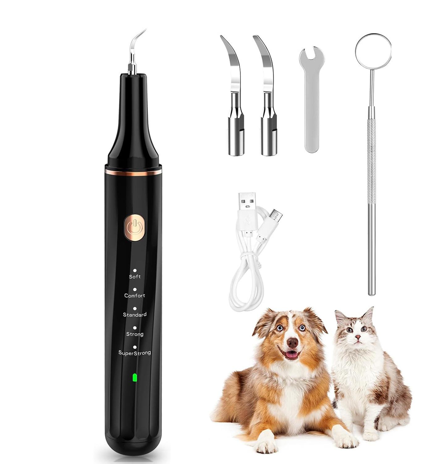 

Ultrasonic Portable Electric Dog Toothbrush Professional Plaque Calculus Removal Teeth Whitening for Pet Dental Care чорний