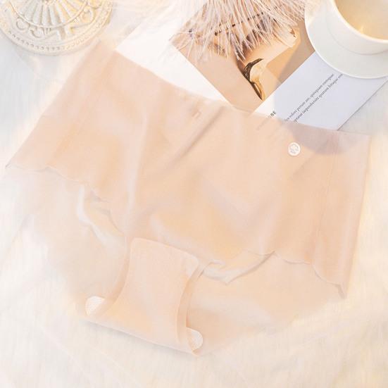 Women Panties Mid Waist Seamless Thin High Elasticity Solid Color Good Breathability Lady Underpants Female Daily Underwear