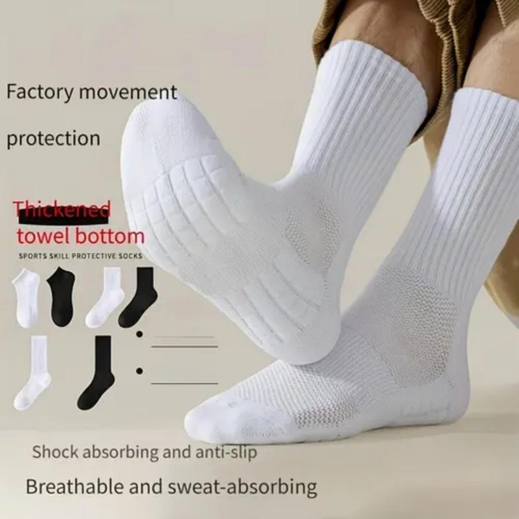 10-1 Párů Dlouhé Trubkové Froté Spodní Ponožky pro Sportovní Muže, Absorbující Nárazy a Proti Zápachu Basketbalové Polyesterové Bavlněné Středně Dlouhé Krátké Ponožky