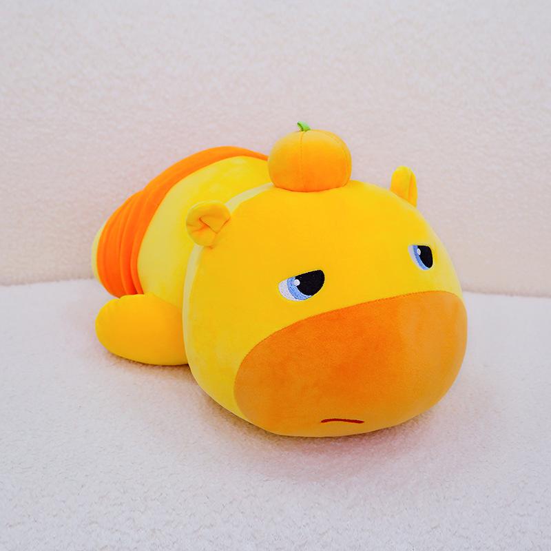 

Милый хурма, лежащий в позе капибары Рулу, плюшевая игрушка, прищуренная тряпичная кукла, чтобы отправить другу, подарок на день рождения, подушка для обнимания 30cm【0.265kg】