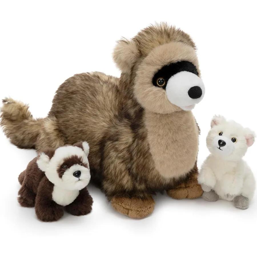 

3Pcs Ferret Plush Toy Set Mother and 2 Baby Ferrets 18 Soft Stuffed Animals Brown for Christmas Birthday Gift United States